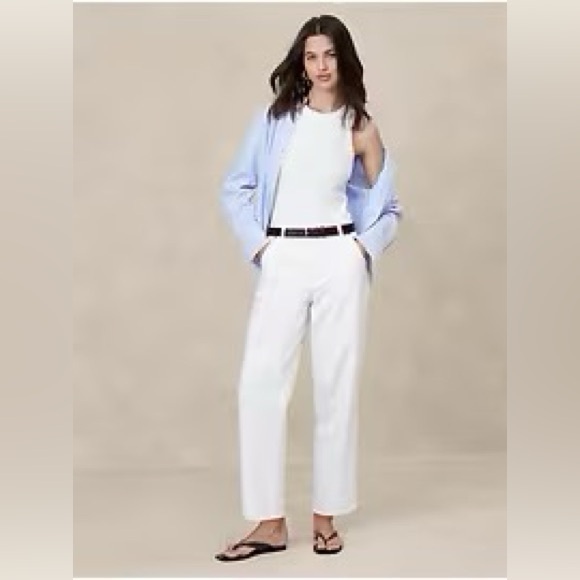 Banana Republic WEDDING WHITE MID RISE BARREL JEANS 32/14 - Picture 1 of 2